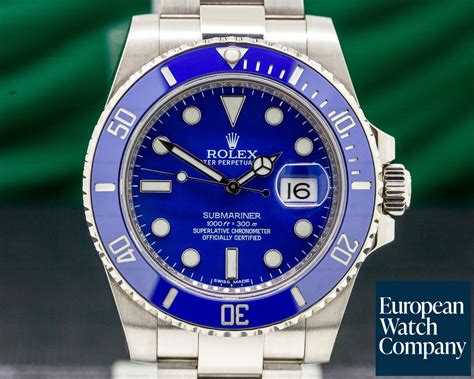 rolex blue face whte gold